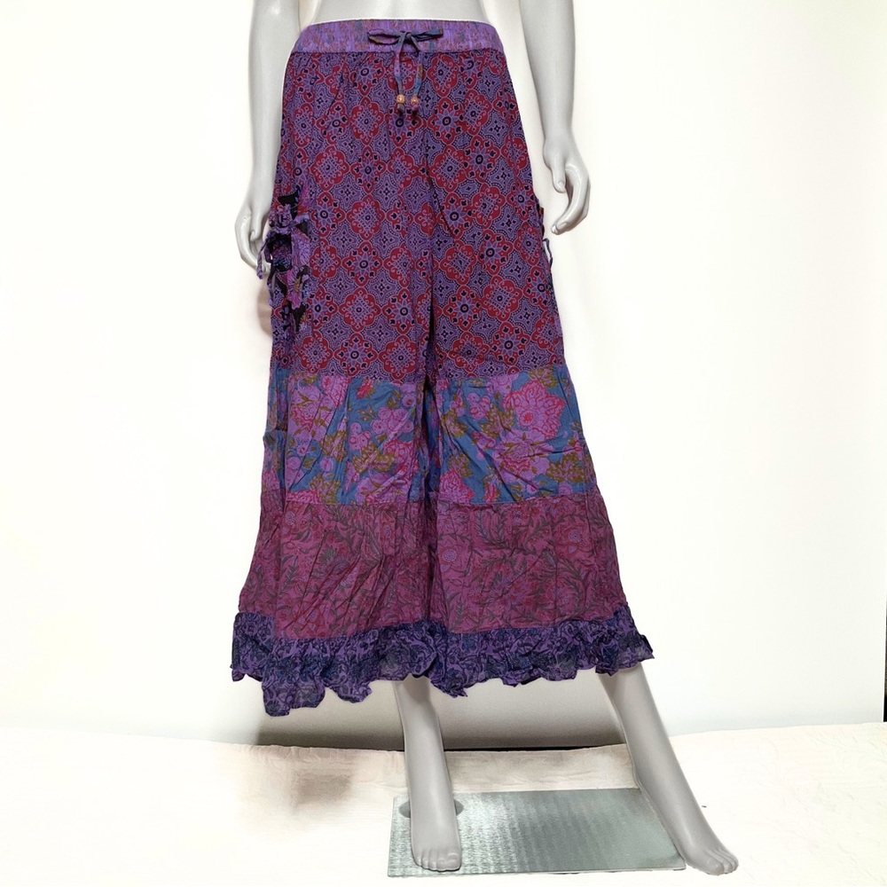 Hippie Forever Handmade Tiered Patchwork Capris Womens 1X Plus Enchanted Fairy